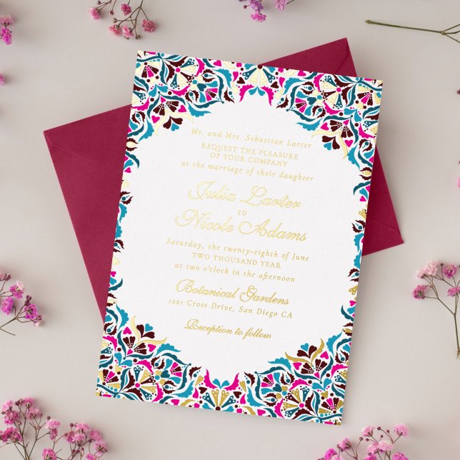 Magenta Blue Whimsical Floral Mandala Wedding (Creator Uploaded)