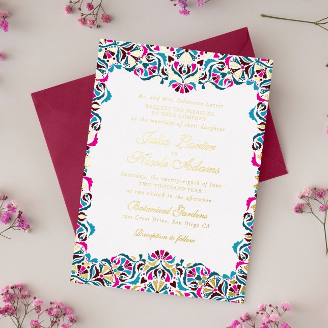 Magenta Blue Whimsical Floral Mandala Wedding (Creator Uploaded)