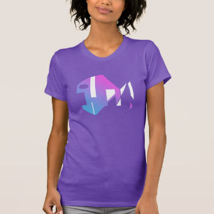 Magenta Blue White Modern Pop Art Fish Abstract T-Shirt