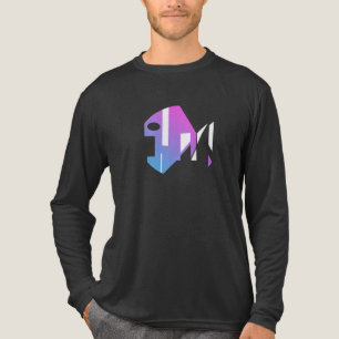 Magenta Blue White Modern Pop Art Fish Abstract Tri-Blend Shirt