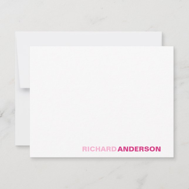 Magenta Blush Pink Modern Bold Font For Her Name Card (Front)