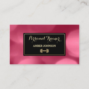 Magenta Bokeh Personal Trainer Business Card
