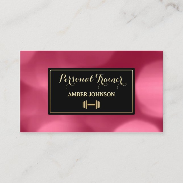 Magenta Bokeh Personal Trainer Business Card (Front)