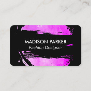 Magenta Brushed and Black Business Card