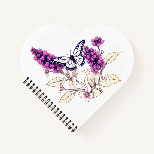Magenta Butterfly Bush Notebook (Front)