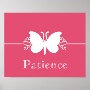 Magenta Butterfly Swirls Virtue Poster