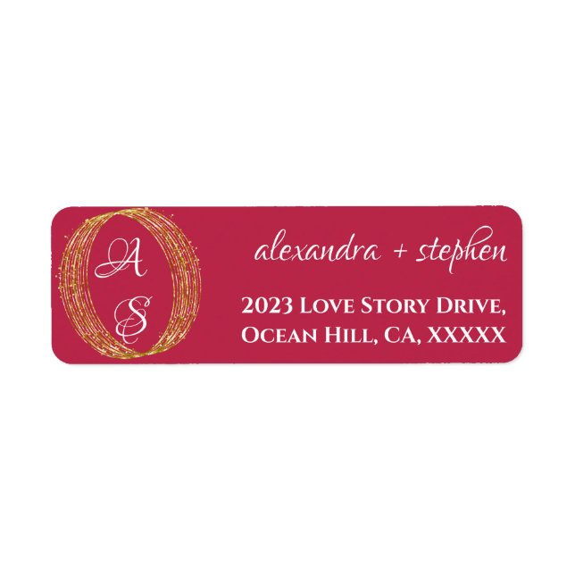 Magenta Calligraphy Couple Name Monogram Wedding (Front)