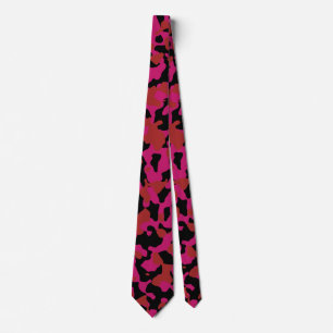 Magenta Camouflage in Maroon and Black Tie