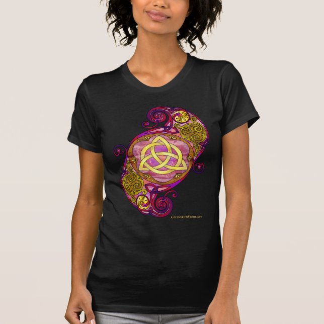 Magenta Celtic Spiral Trinity Knot T-Shirt (Front)