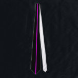 Magenta Centred Thin Vertical Line on Black Tie<br><div class="desc">Magenta Centred Thin Vertical Line on Black</div>