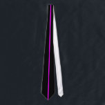 Magenta Centred Thin Vertical Line on Black Tie<br><div class="desc">Magenta Centred Thin Vertical Line on Black</div>