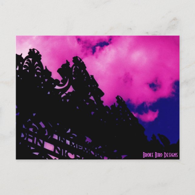 magenta cloud small, Broke Bird Designs Postcard (Front)