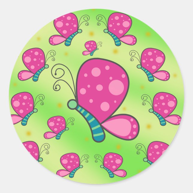 Magenta Color Butterfly Stickers (Front)