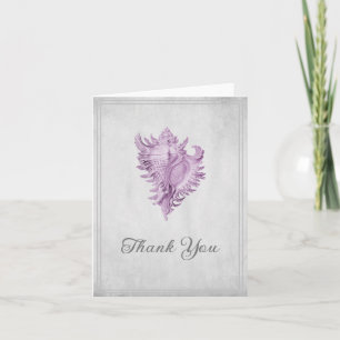 Magenta Conch Shell Thank You Card