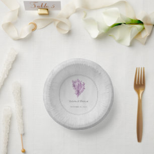 Magenta Conch Shell Wedding Paper Bowls Plate