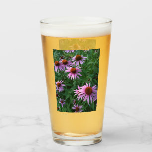 Magenta Cone Flower Glass Cup