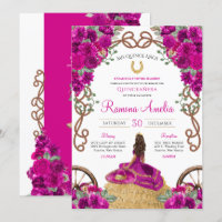 Magenta Country Western Hot Pink Rose Quinceañera