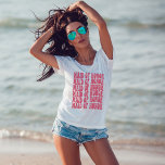Magenta Custom Boho Bachelorette Maid of Honour T-Shirt<br><div class="desc">Looking for a unique and groovy bachelorette party shirt? Look no further than this pink personalised matron of honour matching shirt! This shirt is perfect for any cool girl who wants to show off her retro side. Plus, it makes a great bridal party shirt or groovy bachelorette theme party tee!...</div>