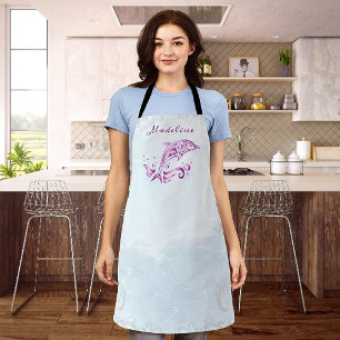Magenta Dolphin Personalised Apron