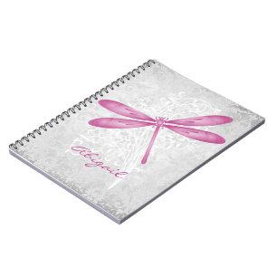 Magenta Dragonfly Personalised Notebook