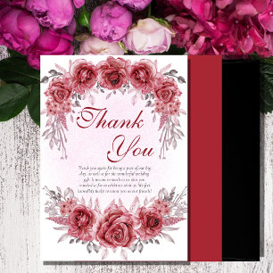 magenta elegant rustic botanical THANK YOU CARDS