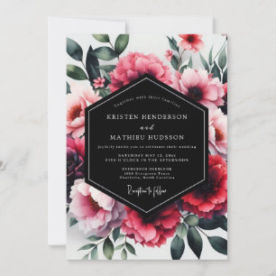 Magenta Enchanting Floral Wedding Invitation
