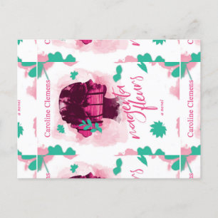 Magenta Fleurs Novel Postcard