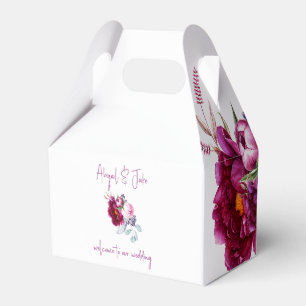 Magenta Floral Champagne Wedding Favour Box