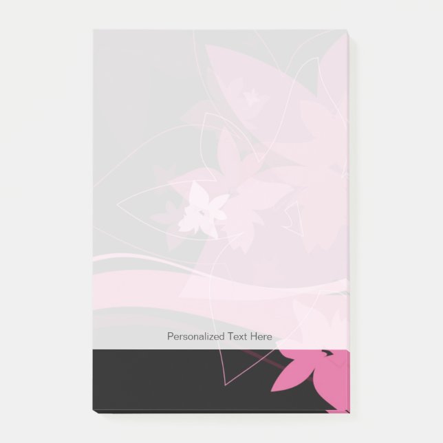 Magenta Floral Pattern Post-it Notes (Front)