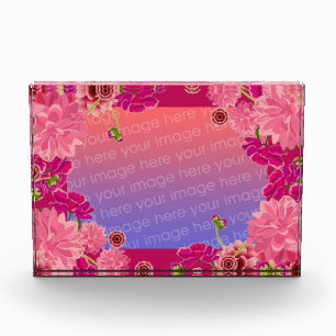 Magenta floral photo block
