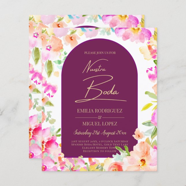 Magenta Floral Wedding (Front/Back)