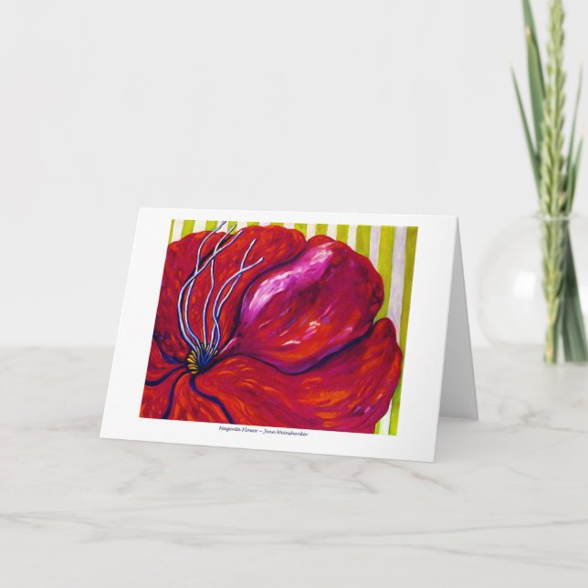 Magenta Flower GREETING CARD (Front)