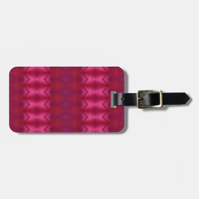 Magenta Flower Ikat  Luggage Tag (Front Horizontal)