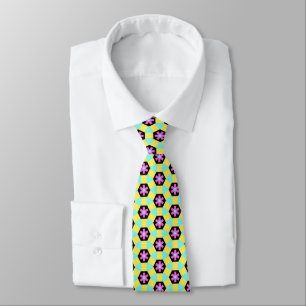 Magenta Flower Terrazzo Pattern Tie