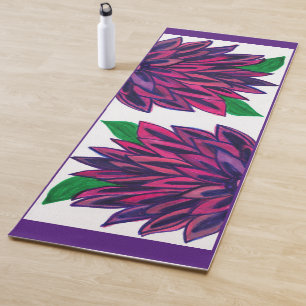 Magenta Flowers Yoga Mat