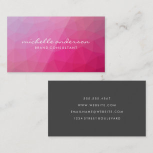 Magenta Geometric Background  Business Card