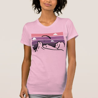 Magenta Glasshouse Mountains Sunset Paragliding T-Shirt