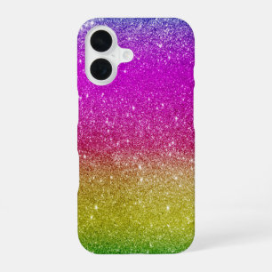 Magenta Glitter iPhone Case - Rainbow Sparkle 16