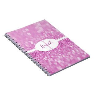 Magenta Glitter Personalise Notebook