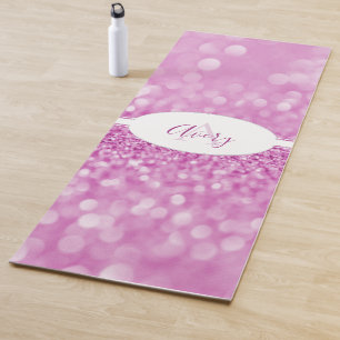 Magenta Glitter Personalise Yoga Mat