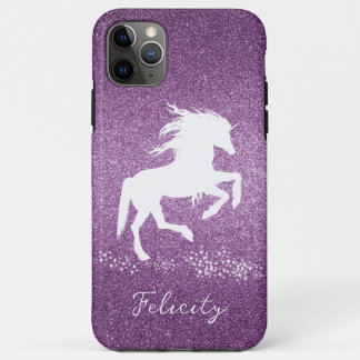 Magenta Glitter Unicorn Case-Mate iPhone Case