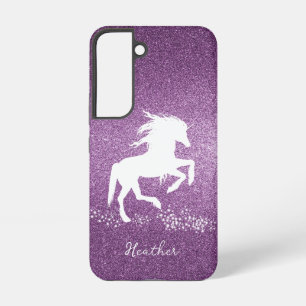 Magenta Glitter Unicorn Samsung Galaxy Case