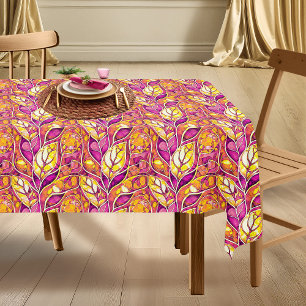 Magenta Gold Christmas Merry Pattern#21 ID1009 Tablecloth