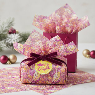Magenta Gold Christmas Pattern#21 ID1009 Tissue Paper