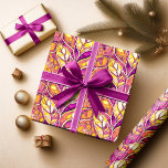 Magenta Gold Christmas Pattern#21 ID1009 Wrapping Paper<br><div class="desc">If you are wondering what colour combinations to pick for your Christmas decor and gift wrap supplies this year, I've created collections of coordinating patterns to make life just a bit easier. This gift wrap design features abstract watercolor foliage arrangements in shades of magenta and gold. Search ID1009 to see...</div>