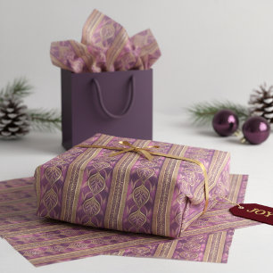 Magenta Gold Christmas Pattern#27 ID1009 Tissue Paper
