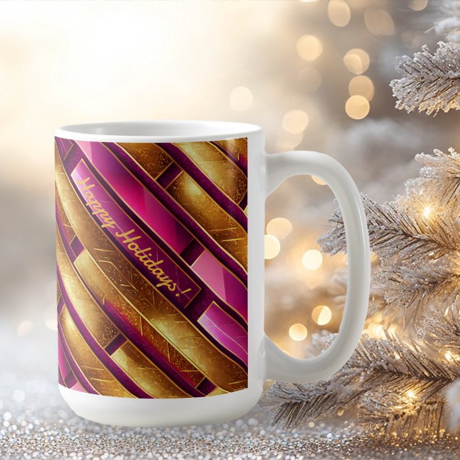 Magenta Gold Christmas Pattern#28 ID1009 Coffee Mug (Creator Uploaded)