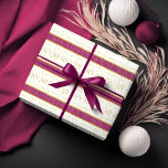 Magenta Gold Christmas Pattern#35 ID1009 Wrapping Paper<br><div class="desc">If you are wondering what colour combinations to pick for your Christmas decor and gift wrap supplies this year, I've created collections of coordinating patterns to make life just a bit easier. This elegant Christmas typography design features 'We Wish You a Merry Christmas" (repeat three times) '& A Happy New...</div>