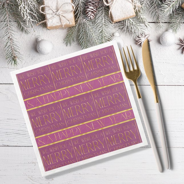 Magenta Gold Christmas Pattern#35b ID1009 Napkin (Creator Uploaded)