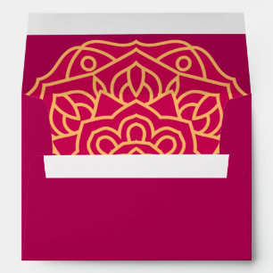 Magenta Gold Mandala Indian Wedding Envelope